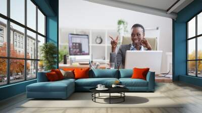 Business woman at office Wall mural