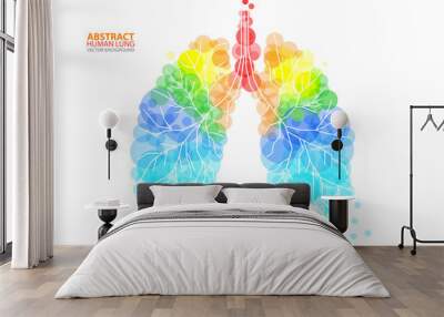 Abstract human lung vector with transparent orbs Wall mural