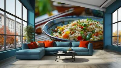 rice with vegetables Wall mural