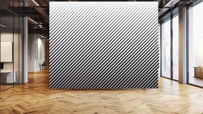 Abstract Black Diagonal Striped Background . Vector parallel slanting, oblique lines texture Wall mural