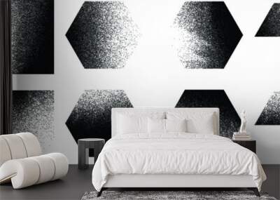 Distorted geometric shape . Minimal art design . Noise destroyed  logo . Trendy grainy shapes . Graph print texture .Spray effect .Grunge texture . Distressed element .vector  Wall mural