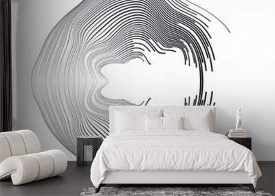 Flow Lines in Circle Form . Spiral Vector Illustration .Technology round Logo . Design element . Abstract Geometric shape . Striped border  Wall mural