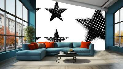 Glitch distorted geometric shape . Minimal art design . Noise destroyed star logo . Trendy defect error shapes . Glitched star .Broken effect . Distress element . Grunge texture .vector Wall mural