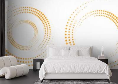 Grunge halftone dots in Circle Form . Spiral Vector Illustration .Textured round Logo . Design element . Abstract Geometric circular shapes .Rotating grunge radial line. Concentric circles Wall mural