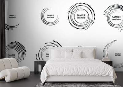 Halftone dots in circle form. round logo . vector dotted frame . Half tones design element Wall mural