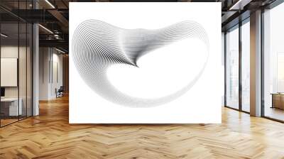 Lines in Circle Form . Spiral Vector Illustration .Technology round. Wave Logo . Design element . Abstract Geometric shape . Wall mural