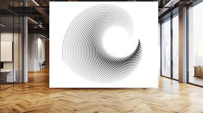 Lines in Circle Form . Spiral Vector Illustration .Technology round. Wave Logo . Design element . Abstract Geometric shape . Wall mural