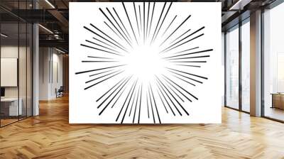 Radial speed Lines in Circle Form for comic books . fireworks Explosion background . Vector Illustration . Starburst
 round Logo . Circular Design element . Abstract Geometric star rays . Sunburst . Wall mural