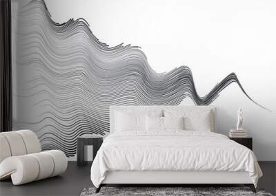 Speed Lines in wave Form . Vector Illustration .Technology  Logo . Design element . Abstract Geometric shape . Wall mural