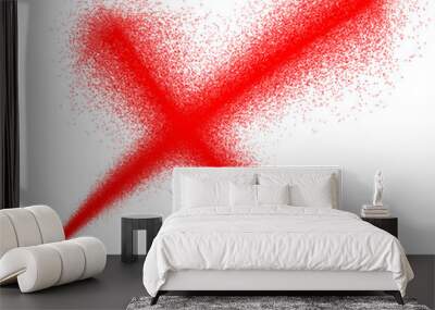 X Marks .Two Red Crossed Vector Brush Strokes. Rejected sign in grunge style. Vector spray effect . Wall mural