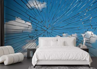 Broken window glass Wall mural