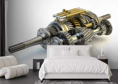 Speed gearbox on isolated background Wall mural