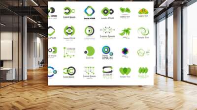 Abstract Logo And Icon Set. Elements Collection Isolated On White - Vector. Flat Icons For Business Template Logo, Square Elements, Website, Business Symbol And Circle Elements. Abstract Medical Logo Wall mural