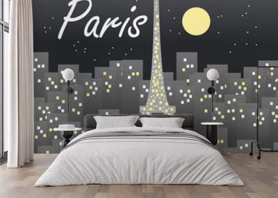 paris - vector illustration, graphic design, editable for your design Wall mural