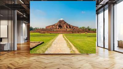 Path to the Ancient ruins of Monastery Somapura Mahavihara in Paharapur - Bangladesh Wall mural