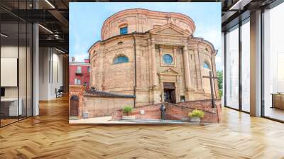 View at the Church of Santa Maria degli Angeli in the streets of town Bra - Italy Wall mural