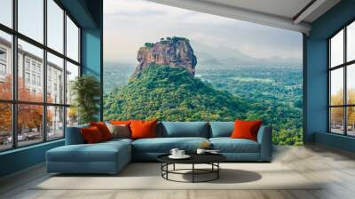 View at the Sigiriya rock from Pidurangala rock in Sri Lanka Wall mural