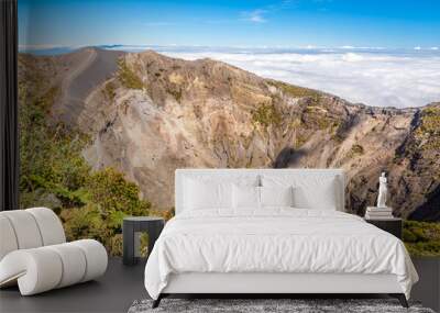 View to the Crater of Irazu Volcano at Irazu Volcano National Park in Costa Rica Wall mural