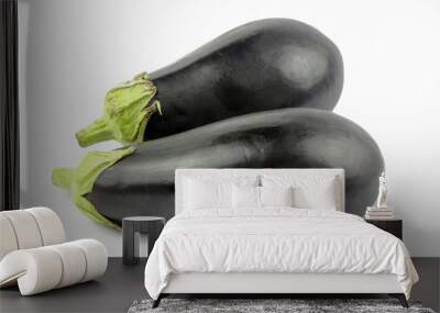 Eggplant on the white background Wall mural