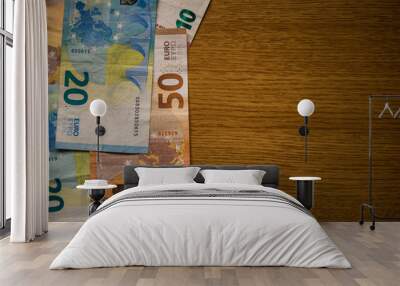 Paper money, European currency background, negative space, copy space Wall mural