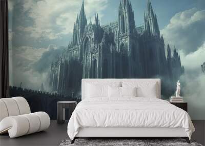 Beautiful Gothic design displayed through intricate tower architecture in images Wall mural