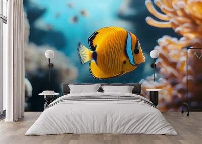 Butterfly fish in a serene underwater paradise wallpaper images Wall mural