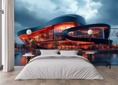 Creative and distinctive futuristic building designs highlighted through detailed and striking imagery Wall mural