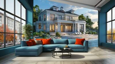 Stylish seaside property with opulent design displayed in stunning pictures Wall mural