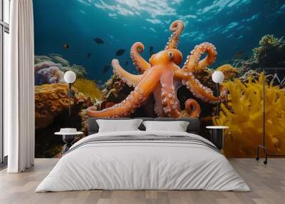 Underwater starfish with intricate patterns on its body Wall mural