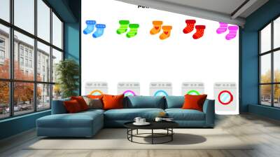 Match socks and washing machines by color. Wall mural