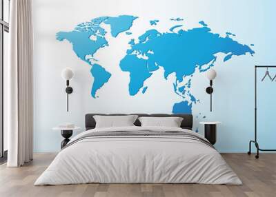 3D blue world map Wall mural