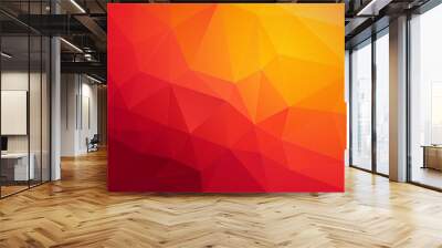 abstract red orange polygonal vector background Wall mural