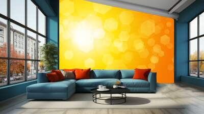 abstract yellow hexagon background Wall mural