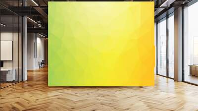 colorful geometric polygonal green yellow orange background Wall mural