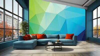 geometric blue green texture background Wall mural