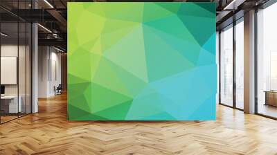 geometric green blue low poly background Wall mural