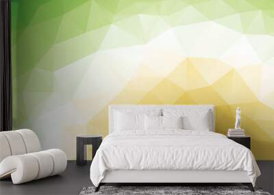 geometric green orange spring texture background Wall mural