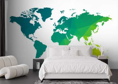 green geometric blank world map Wall mural