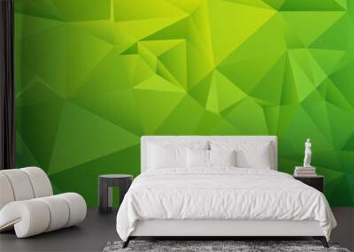 green shading low poly geometric background Wall mural