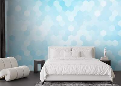 light blue hexagon background Wall mural