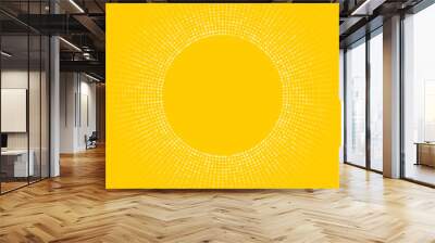 sun symbol abstract yellow background made of small circles Wall mural