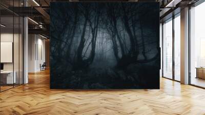 nightmare forest with creepy trees Wall mural