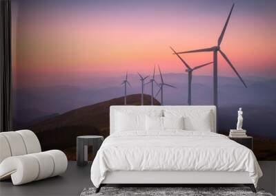 renewable energy with wind turbines Wall mural