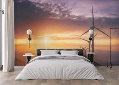 renewable energy with wind turbines Wall mural