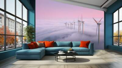 renewable energy with wind turbines Wall mural