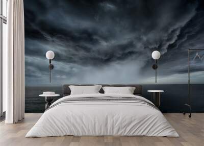 stormy clouds and rain with dramatic sky Wall mural