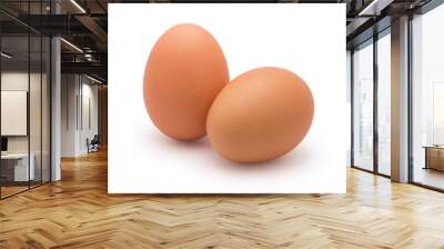 two eggs isolated on white Wall mural