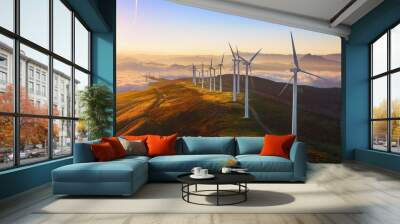 wind turbines in Oiz eolic park Wall mural