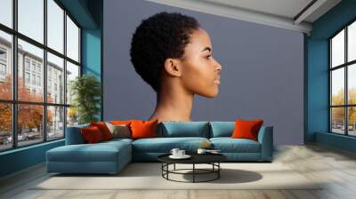 profile portrait of african american young woman Wall mural