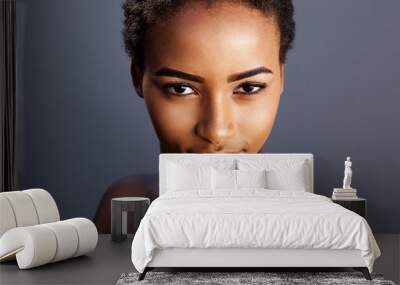 sensual young african woman against gray background Wall mural